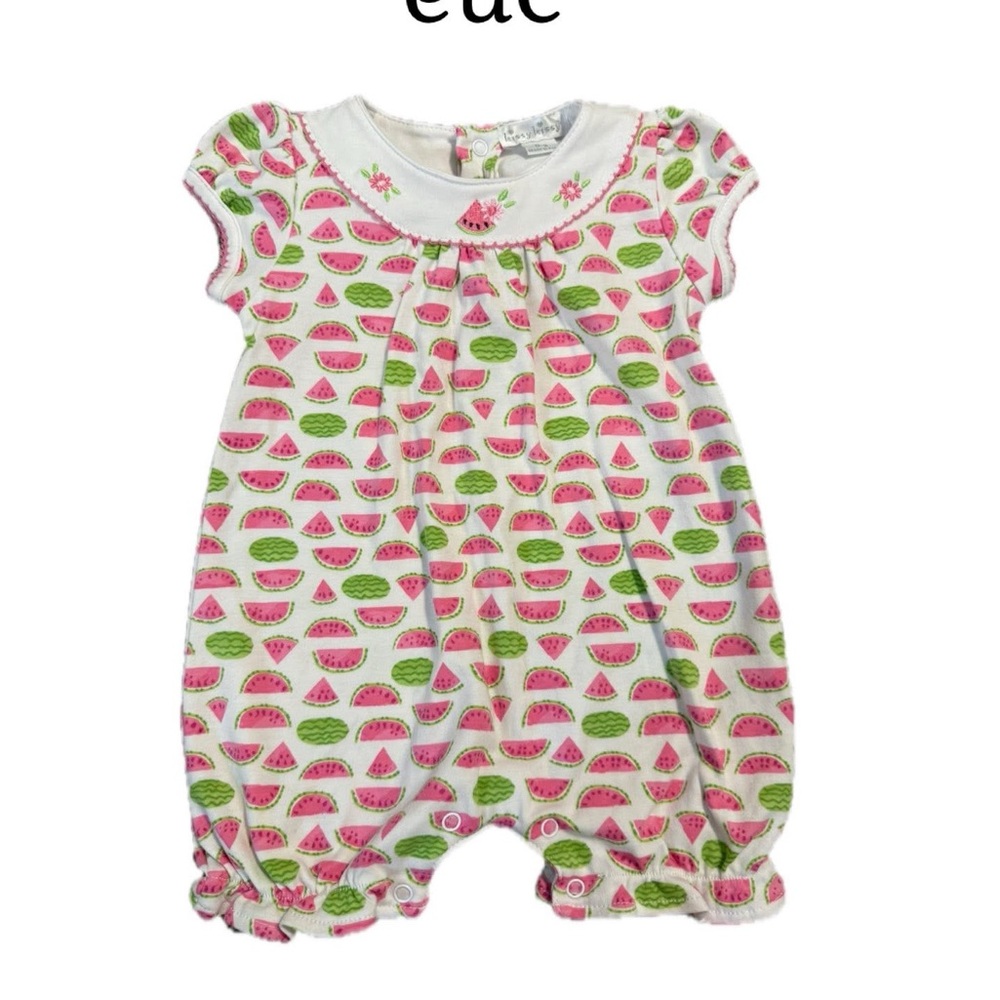 Kissy kissy 0-3 month Pima cotton watermelon 🍉 romper outfit